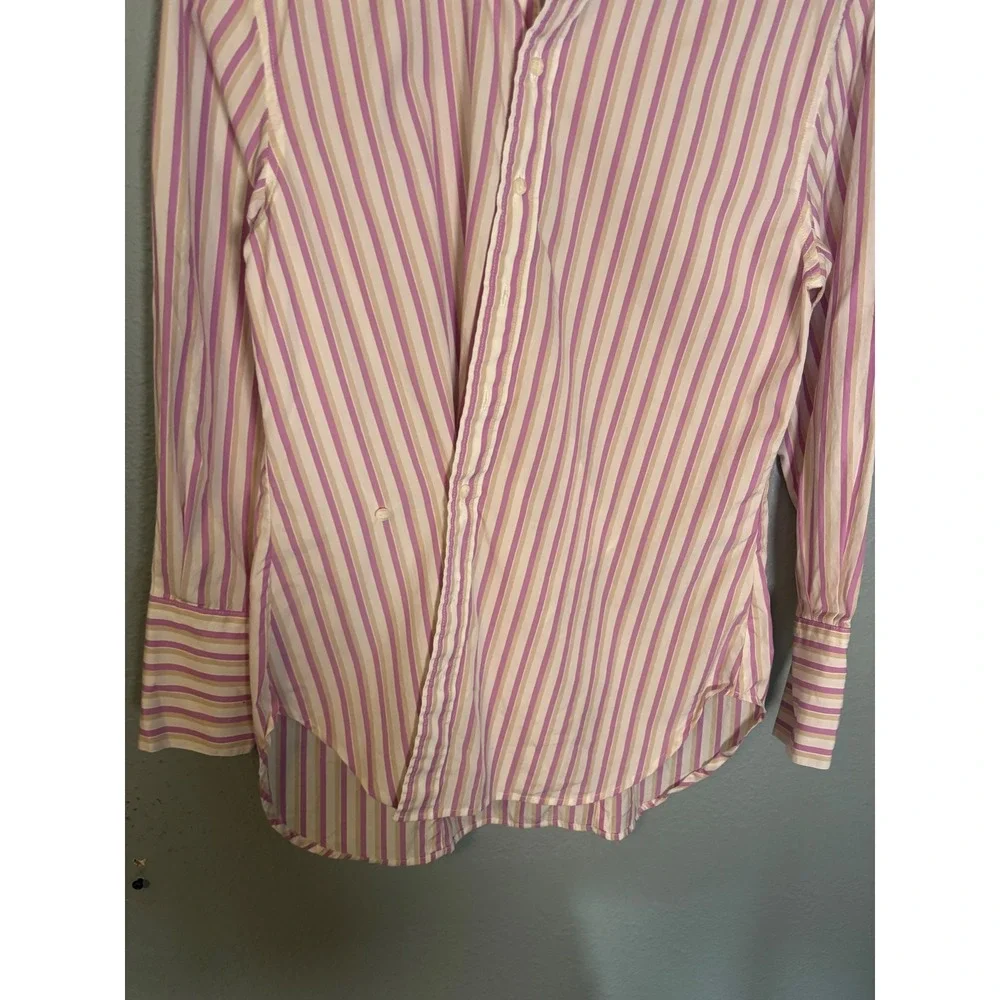 Rag & Bone Women's Indiana Striped Twisted Shirt Pink White Size XS - Picture 6 of 12